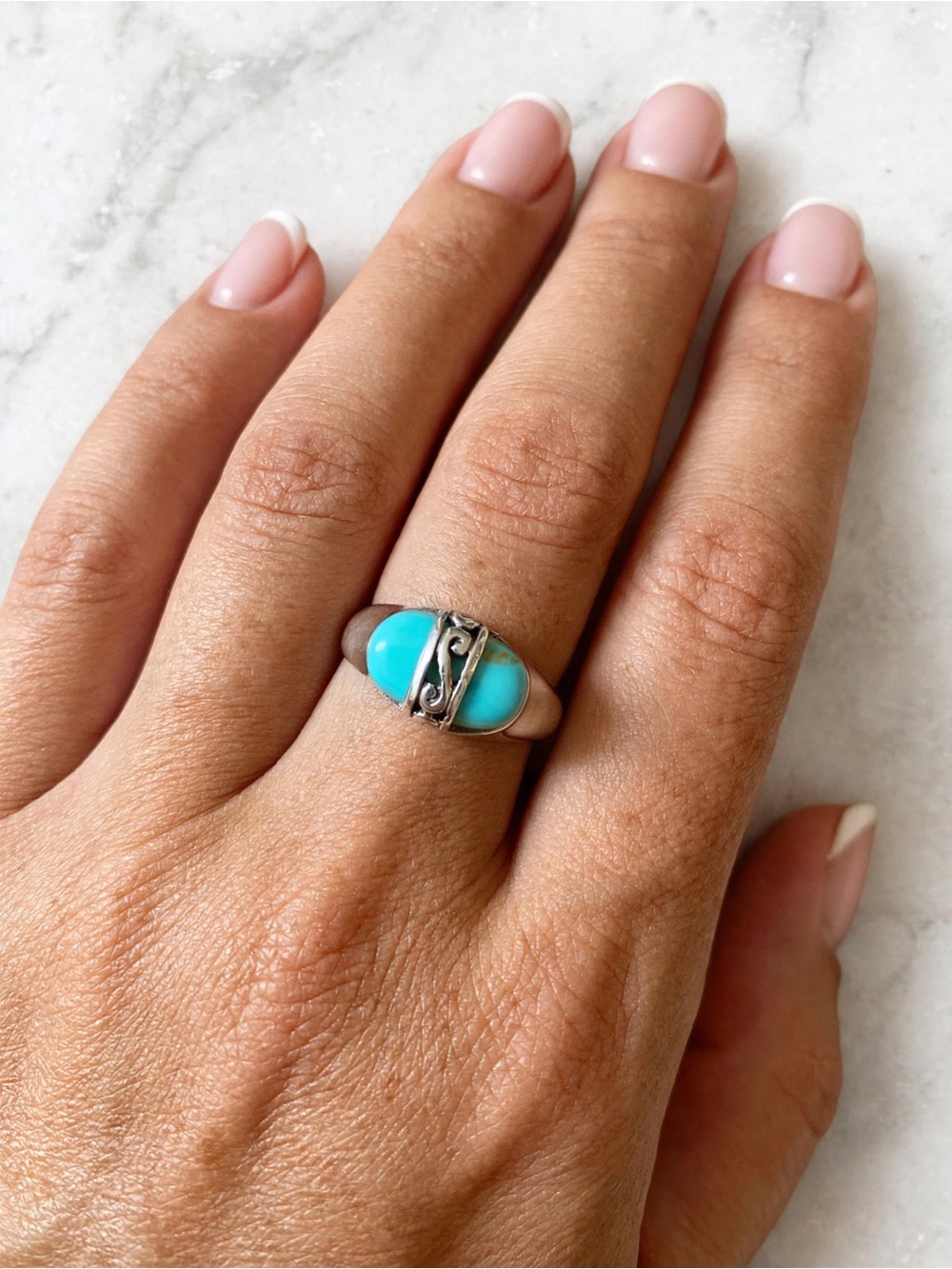 Premier Designs Sterling Silver “Bonita” Ring Genuine Turquoise - 925 Marked